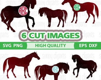 Horse Monogram Svg, Horse Svg Files, Horse Clip Art, Horse Silhouette, Digital Cut Files, Svg File For Cricut, Silhouette Cameo Files, Eps