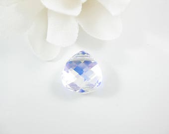 1PC - 15mm Swarovski Pendant, Clear Crystal AB, Briolette Beads, Jewelry Supplies