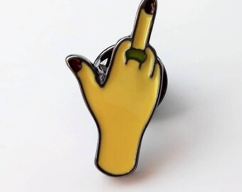 Enamel MIDDLE FINGER pin-FINGERS Enamel pins - Pin mostrar el dedo- Enamel Middle finger up brooch-Enamel fingers brooch-Fingers lovers pin