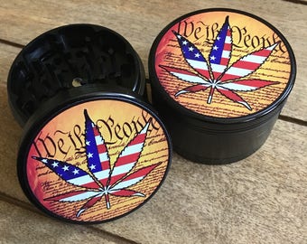 We the people custom 4 part 63mm full color herb weed grinder for relaxing meditaion