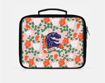 Dinosaur Lunch Box, Lunch Box for Girls, Clever Girl Lunch Box, Girls Lunch Box, Lunch Bag Insulated, Pink Lunch Bag, Floral Lunch Box