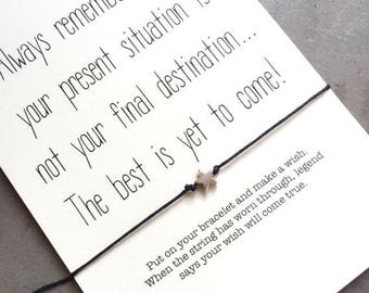 Encouragement bracelet, encouragement quote, Wish bracelet, Friendship bracelet, encouragement gift, inspirational bracelet, quote cards A23