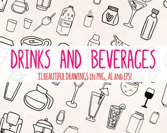 Drinks - 80+ Beverage Illustrations - Vector Graphics Bundle!