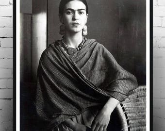 Frida Kahlo, Wall Art, Home Decor, Photography, Gift for Her, Vintage Print, Poster
