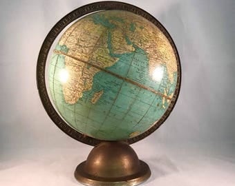 Very rare and exclusive Terrastrial George F. Cram's globe, ca. 1935.