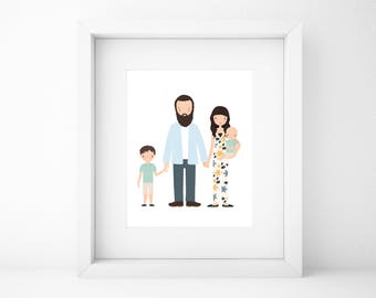 Custom Family Portrait/Family Portrait Custom/Family Portrait/Custom Portrait/Family Portrait illustration/Personalized Art
