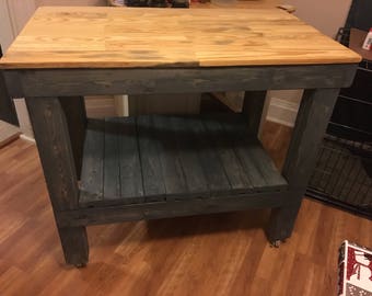 Reclaimed wood kitchen island
