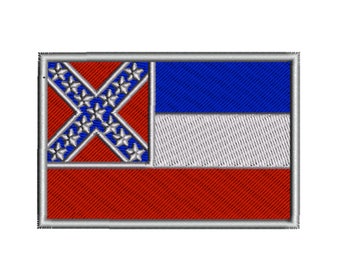 Mississippi State Flag Machine Embroidery Design Digital Instant Download US State Flags United States of America USA Hoop Size 4x4 in