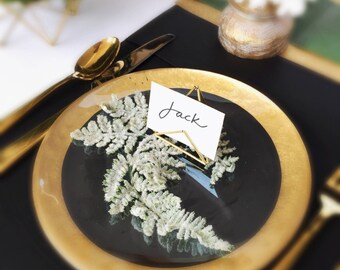 Wedding Place Card Holder - BRASS - Name Card Holder - Geometric and Modern Wedding Decor