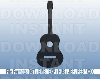 Guitar Embroidery Design Download,Filled Stitch,4X4 Hoop,PES File,JEF File,hus File,dst File,exp File