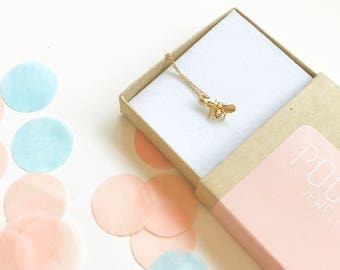 Gold bee necklace - tiny bee - charm necklace - present - necklaces for women - gold jewellery - gift wrap free - necklace - bridesmaid gift