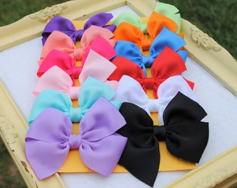 BTS Hairbows - 12 Cute Bows for Girls - 3 Inch Hairbows - Buy 10 Get 2 FREE - Bows for Baby Girl - Sweet Custom Hairbow Set - Back to School