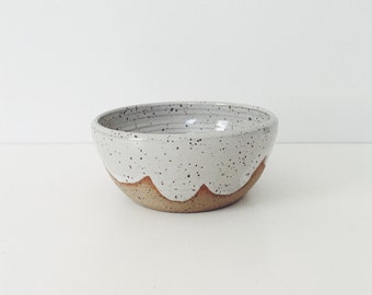 Ceramic Cloud Bowl, white ceramic bowl, white bowl with wax resist cloud design, pottery bowl, ceramic cereal bowl ice cream bowl