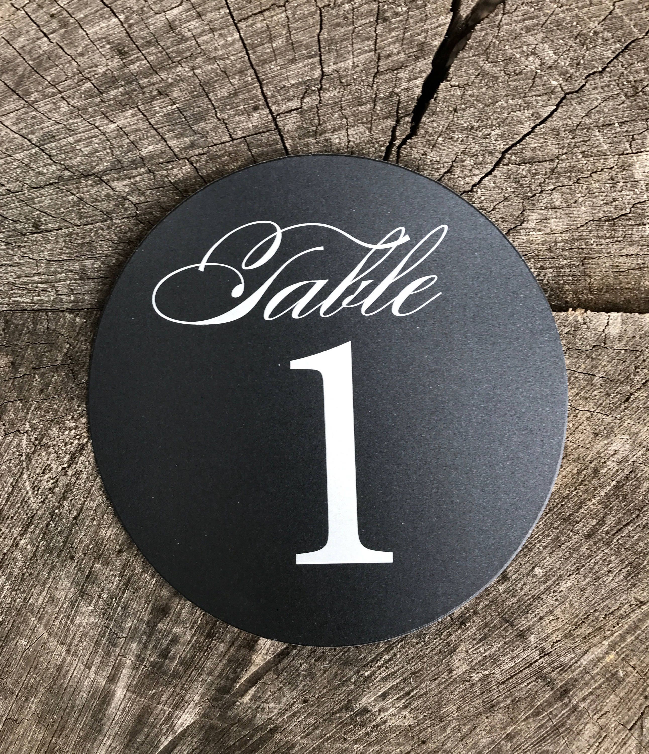Circle Rustic Table Numbers Numbered Chalkboard Look Round Circle Rustic Table Numbers Numbered Chalkboard Look Round Number Cards Black And White