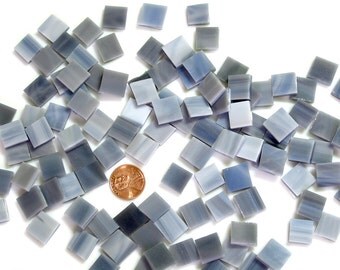 Smoky Gray Mosaic Tile Squares Hand Cut From Spectrum Stained Glass Choose From 5 Popular Sizes From Tiny 1/4" to Big 1" Square Mosaic Tiles