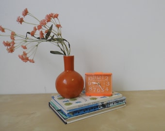 Vintage Westclox Sizzler Orange Dialite Alarm Clock