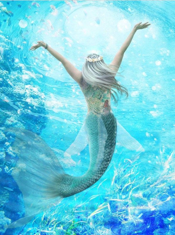 Mermaid Magical digital background digital backdrop