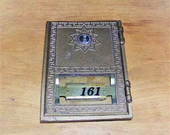 Vintage Post Office Box Door Vintage Industrial Brass Bronze Glass Mailbox Door Postal Mail Box