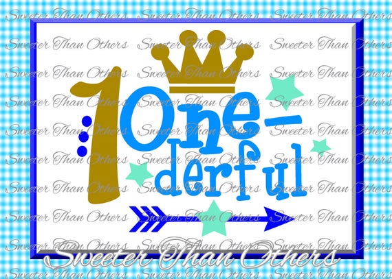 Download First Birthday SVG Onederful Birthday boy Dxf Silhouette