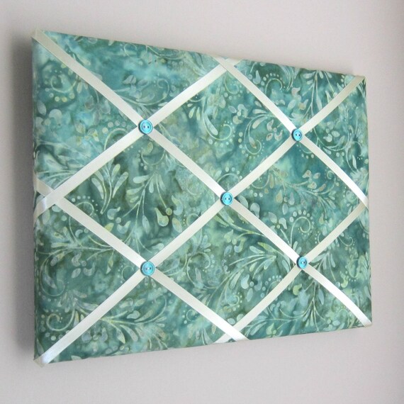 11x14 Memory Board French Scroll Moss Batik Memo