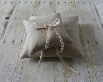 Linen Ring Bearer Pillow, Choose Your Linen Color, Two Sizes