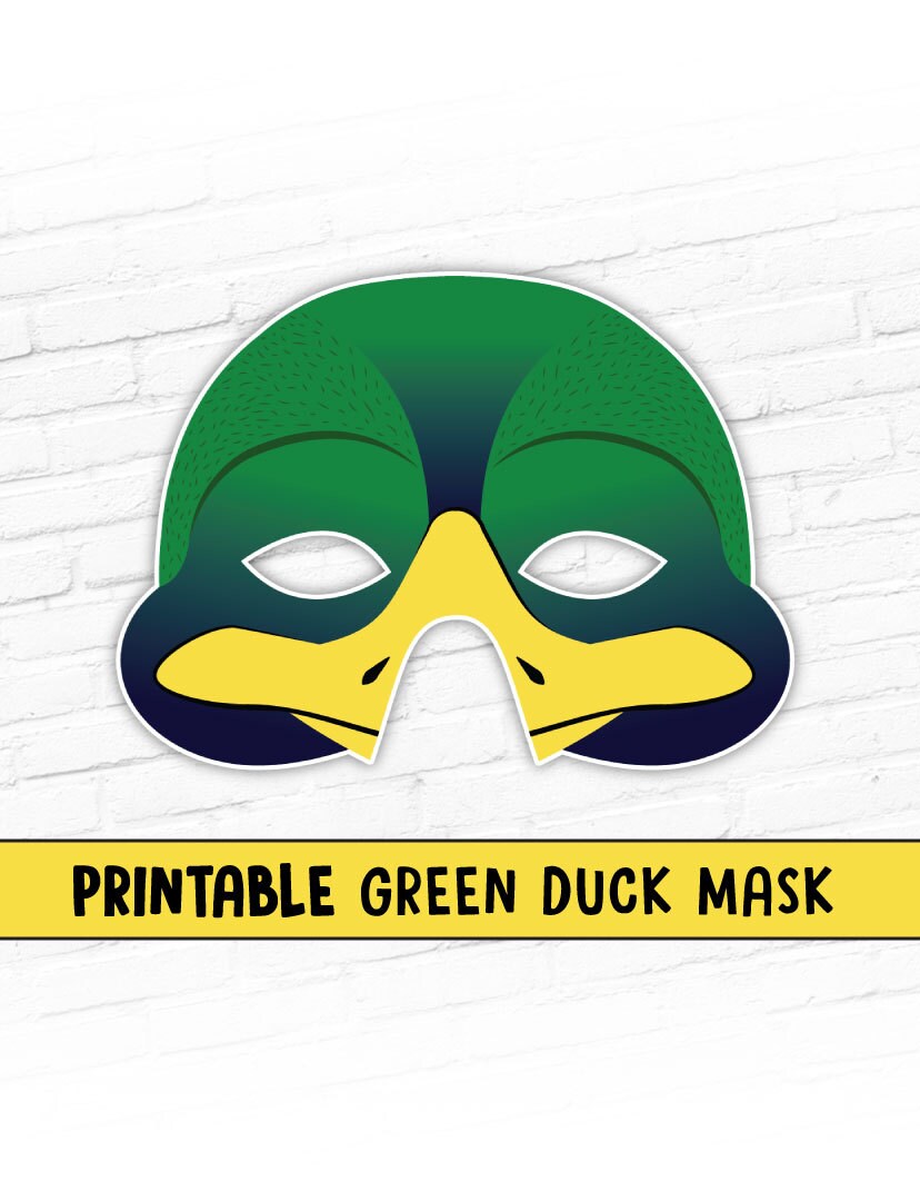Duck Printable Mask Mallard Duck Mask Photo Booth Prop