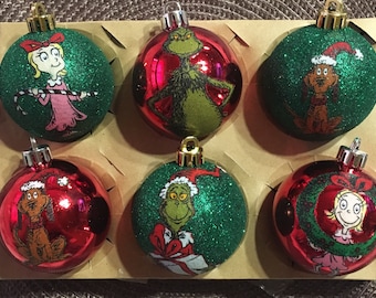 The grinch inspired christmas ornaments