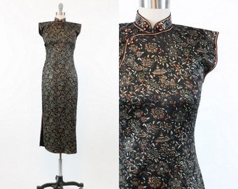 Black retro embroidery cheongsam YV40207 main image 1