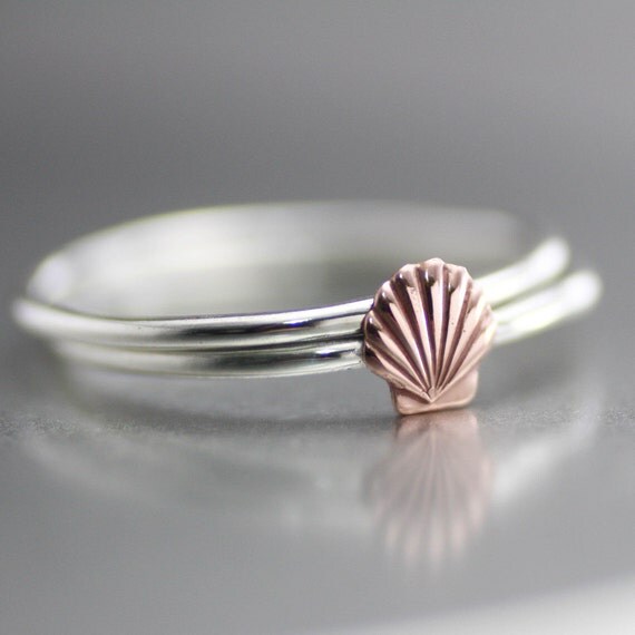 Sea Shell Ring Shell Stack Ring Tide Pool Ring Ocean Ring
