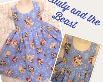 Beauty and the Beast Disney * classic jumper style dress CUSTOM SIZES child 2 3 4 5 6 7 8 10 12 14 - your choice sewnbyrachel