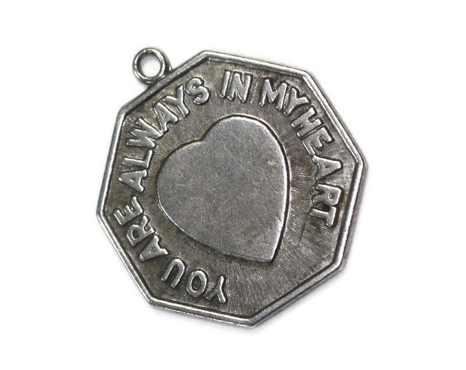 Sterling Charm You are Always in My Heart Vintage Charm for Bracelet