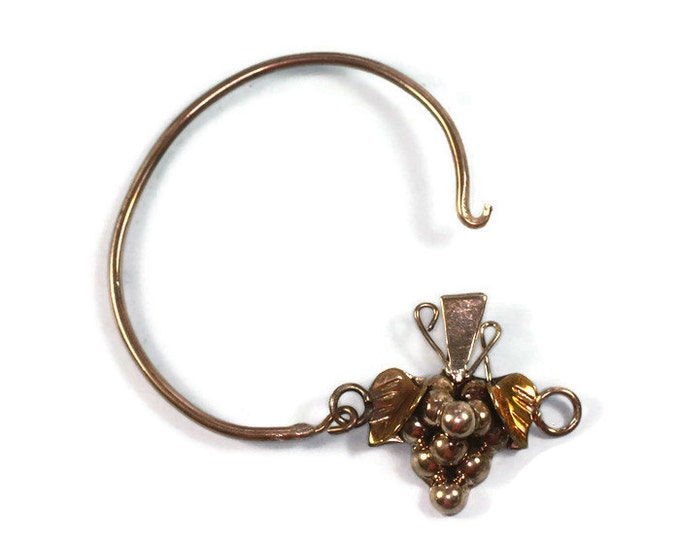 Grape Design Sterling Silver Bangle Bracelet Mexico Hook Clasp