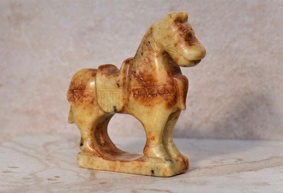 Vintage Jade Horse Figurine Statue Il_570xn