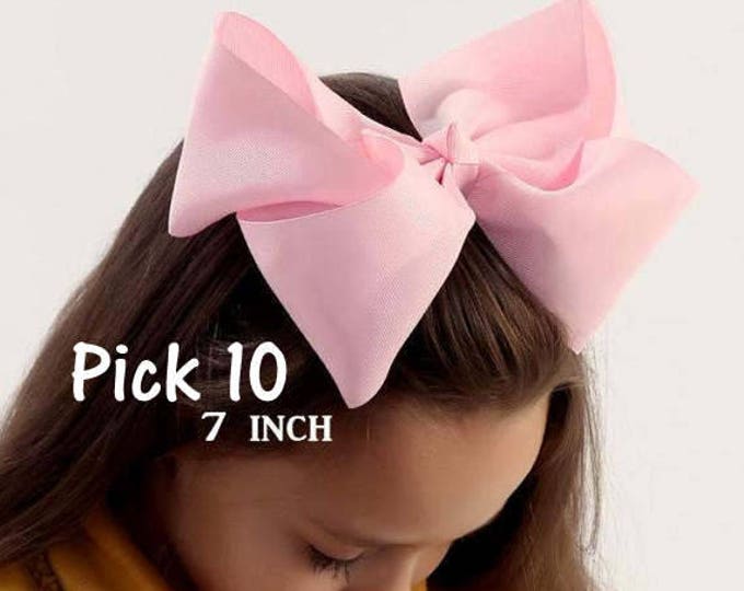 Big Bows, Jumbo Hair Bow, Pick 10, Lot Set of 10, Southern Style Bow, 6 7 or 8 Inch Bows, Texas Sized Bow, Girls Jumbo Bow, X-tra Large, SSB