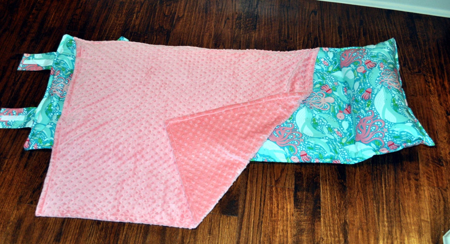 Nap Mat Monogrammed Coral Queen of the Sea by PreciousnProsper