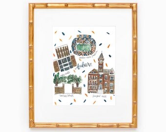 Auburn University Map Print