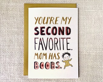 Funny Father's Day Card, Father's Day from Baby - Second Favorite