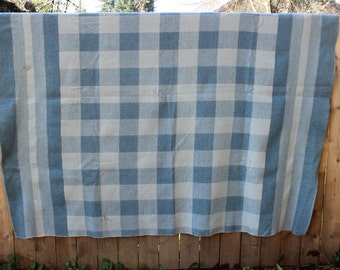 Blue Wool Blanket Camp Plaid Vintage by Plantdreaming