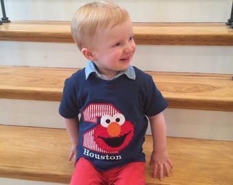 Boys Elmo Birthday Shirt,Sesame Street Birthday Shirt, Elmo Birthday Shirt,Elmo Party Shirt,Elmo Second Birthday Shirt,Boys 2nd Birthday