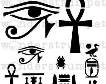 Hieroglyphs stencil | Etsy