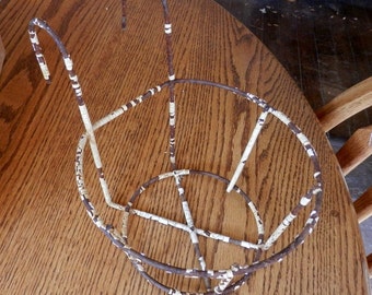 antique chippy paint rusty wire vintage flower basket
