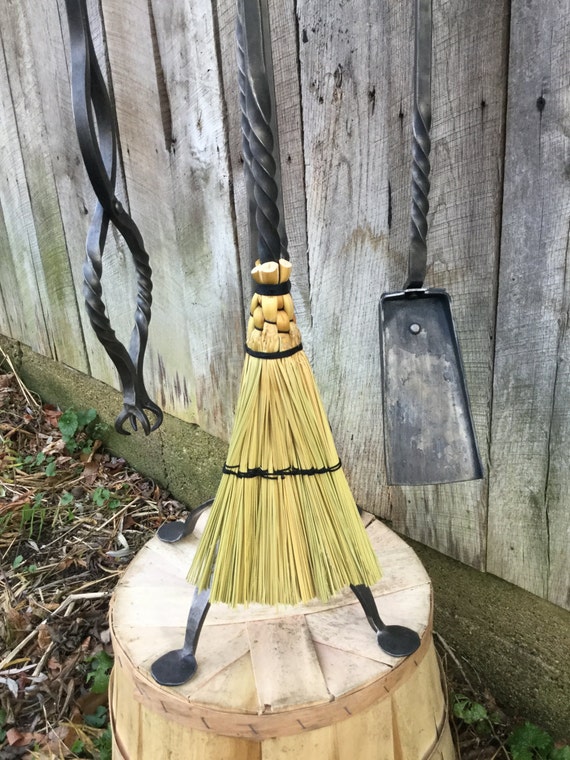 Hand fireplace set with twists choose your length