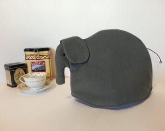 Elephant tea cozy, tea cosy: Elliot the grey corduroy elephant tea cozy