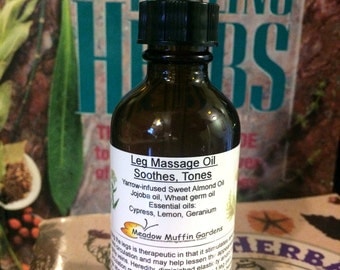 Leg Massage Oil, Yarrow Balm, Wildcrafted herb