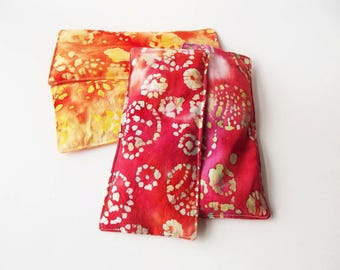 Red/Pink scented heat therapy eye mask - FREE SHIPPING - cold rice bag - aromatherapy sleep mask - microwavable rice mask - spa party favor