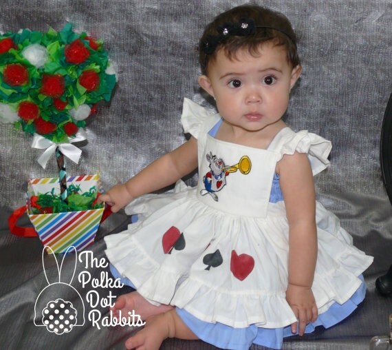 Alice in Wonderland Dress Costume 2 Piece Ruffle Dress