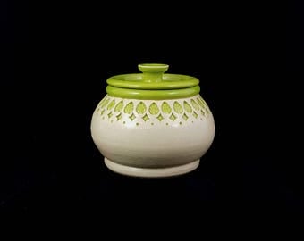 Stoneware Stamped Lidded Storage Jar