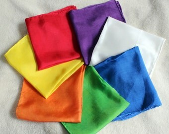 Set of 7 Waldorf Color Of The Week Playsilks ~ Hand Dyed!