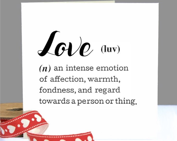 Love Definition Card|Wedding Card|Anniversary|Greetings Card|love token