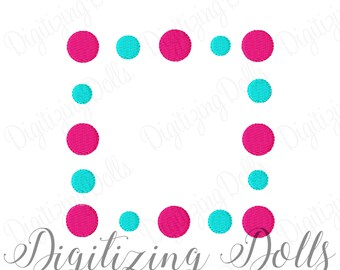Polka Dot Frame 2 Machine Embroidery Design 3x3 4x4 5x5 6x6 Solid Fill Name Monogram Alphabet INSTANT DOWNLOAD